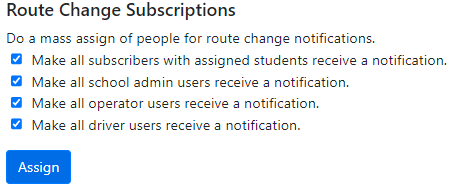 Subscription Settings Utilities - Route Change Subscriptions